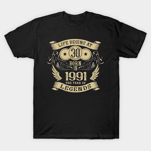 Life begins at 30th birthday T-Shirt by HBfunshirts